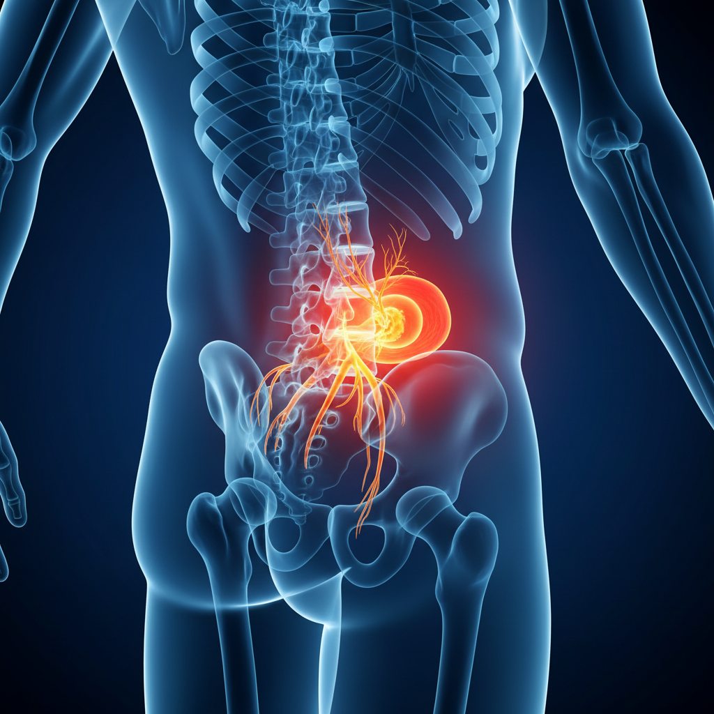 Lower back pain illustration