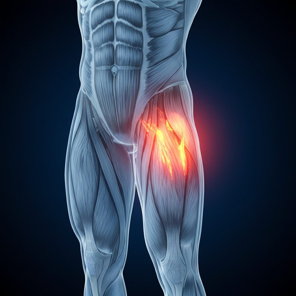 Hip and leg pain illustration