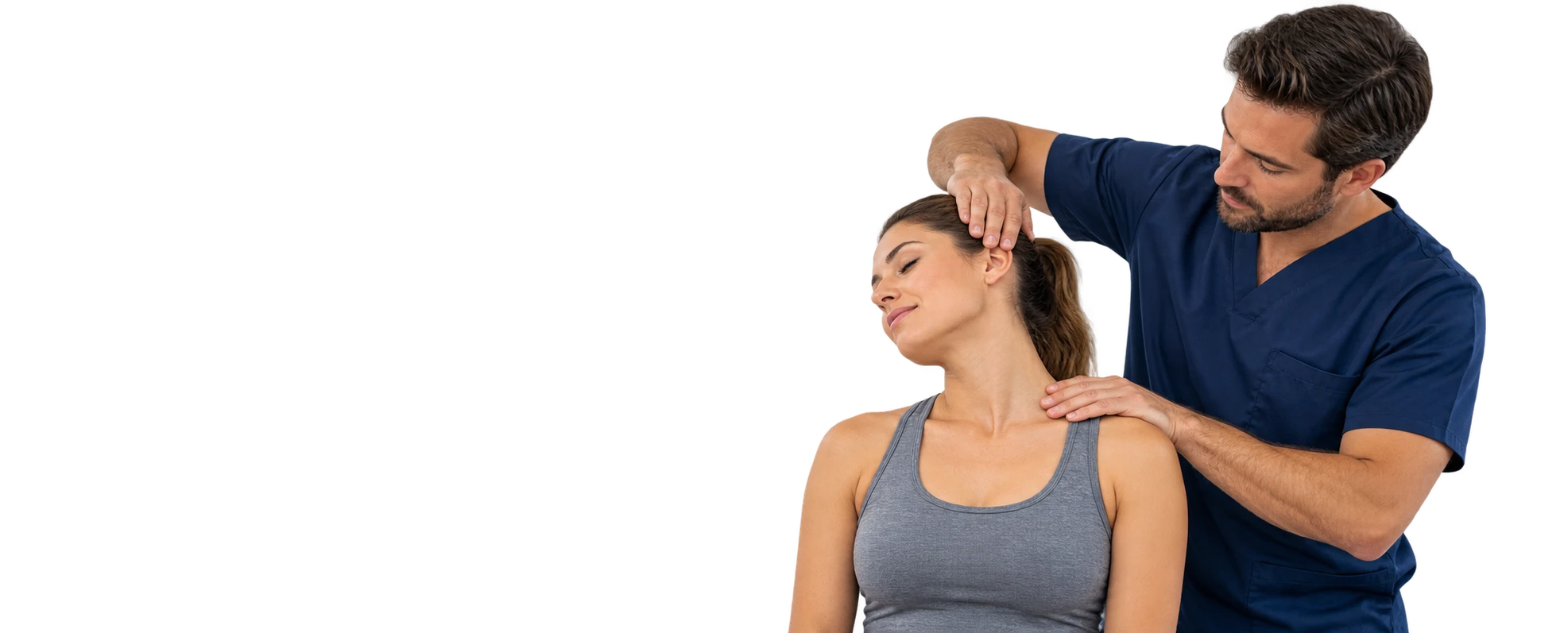 Chiropractic physician easing a patient's neck after a car accident